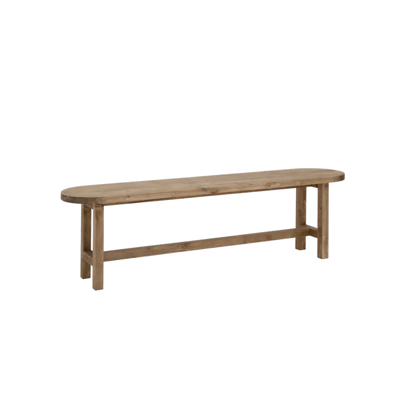 Banco de madera maciza en tono roble oscuro de 120cm - Bancos y taburetes