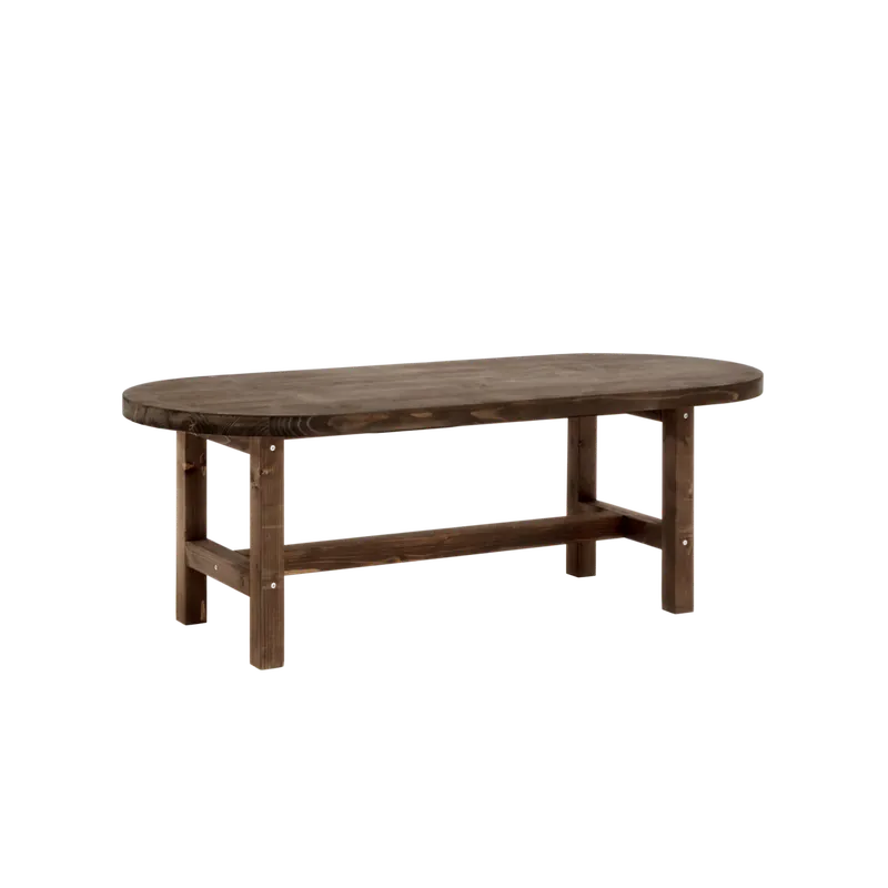 Mesa de centro de madera maciza en tono nogal de 120x40cm - Mesas de centro