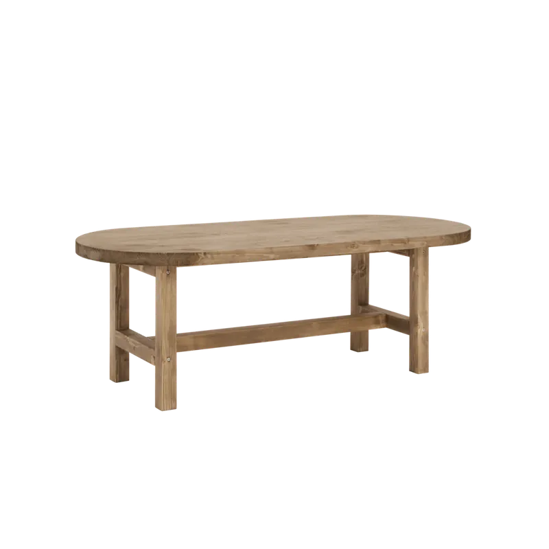 Mesa de centro de madera maciza en tono roble oscuro de 120x40cm - Mesas de centro