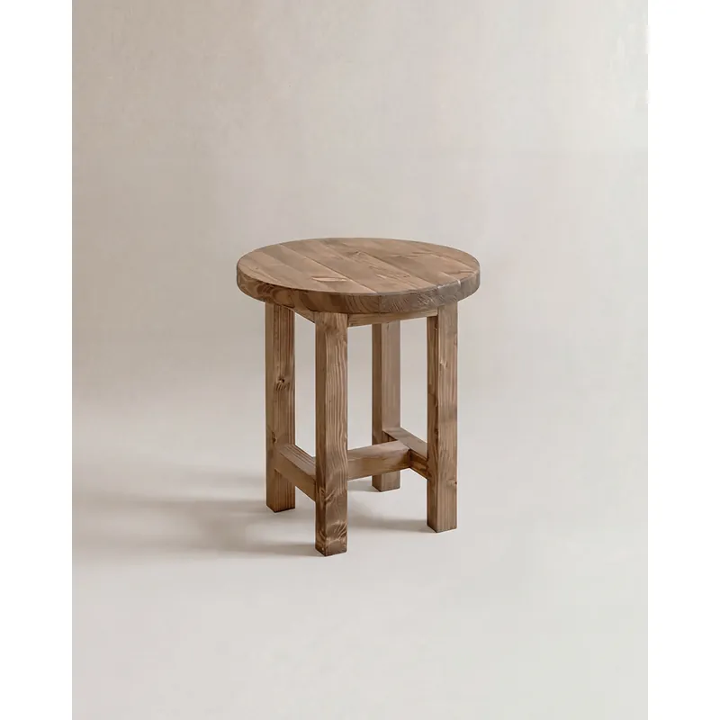 Mesita de noche de madera maciza en tono roble oscuro de 40x35cm - Mesitas de noche