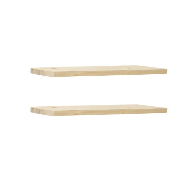 Pack 2 estanterías de madera maciza flotante acabado natural 60cm