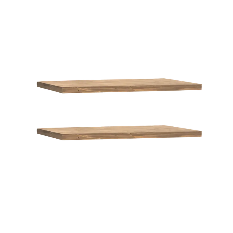 Pack 2 estanterías de madera maciza flotante acabado roble oscuro 60cm