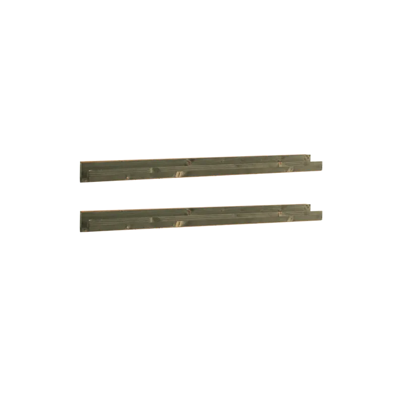 Pack 2 estantes de madera maciza flotante tono verde 50cm - Estanterías