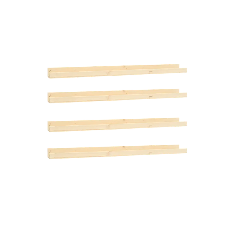 Pack 4 estantes de madera maciza flotante tono natural 50cm - Estanterías