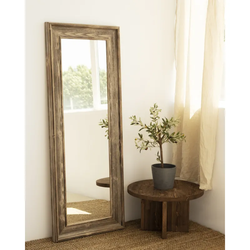 Espejo de madera maciza en forma rectangular acabado en nogal de 72x92cm - Espejos