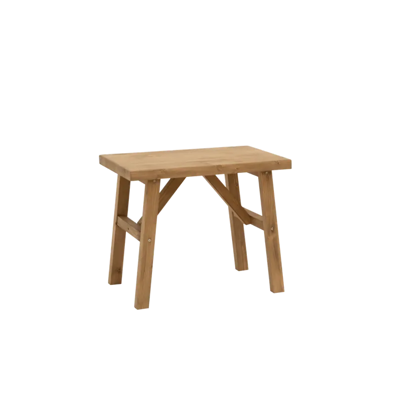 Mesa auxiliar de madera maciza en tono roble oscuro de 45x55cm - Mesas auxiliares