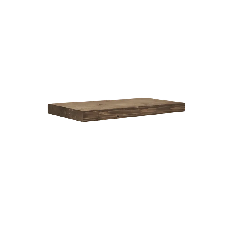 Mesita de noche de madera maciza flotante en tono nogal de 45cm - Mesitas de noche