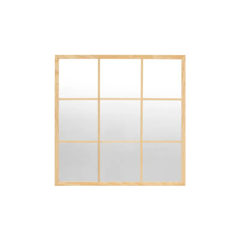 Espejo cuadrado de pared tipo ventana elaborado con madera de 90x90cm - Espejos