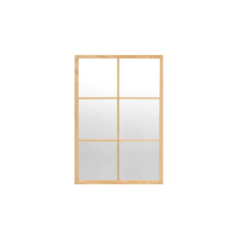 Espejo rectangular de pared tipo ventana elaborado con madera de 90x60cm - Espejos