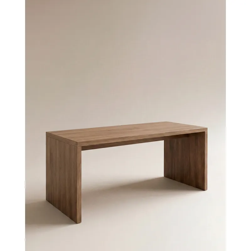 Mesa de comedor de madera maciza en tono roble oscuro de 120cm - Mesas de comedor