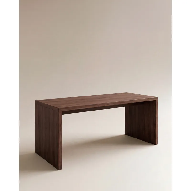 Mesa de comedor de madera maciza en tono nogal de 160cm - Mesas de comedor