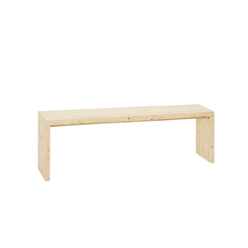 Banco de madera maciza en tono natural de 145cm - Bancos y taburetes