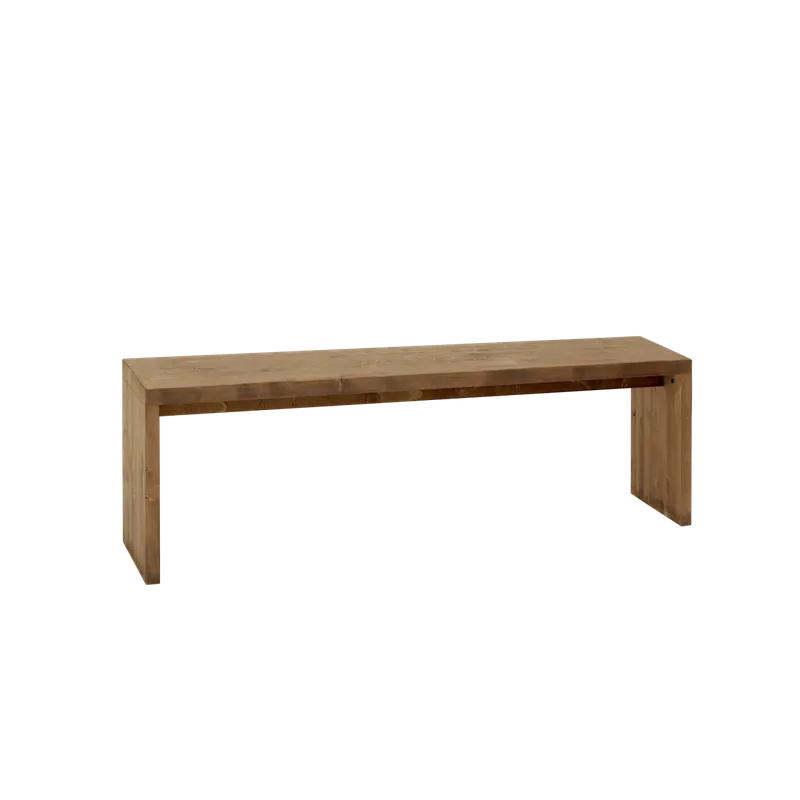 Banco de madera maciza en tono roble oscuro de 145cm - Bancos y taburetes