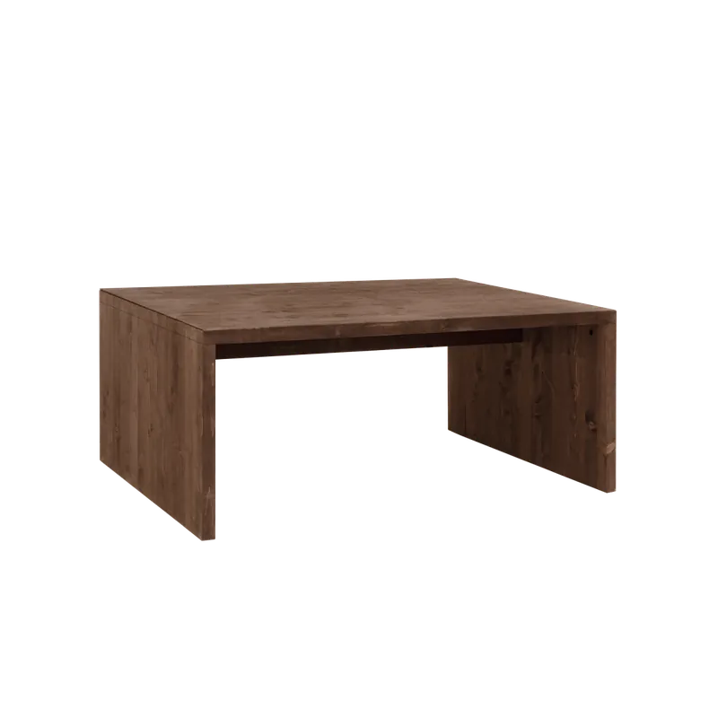 Mesa de centro de madera maciza en tono nogal de 110x45x74cm - Mesas de centro