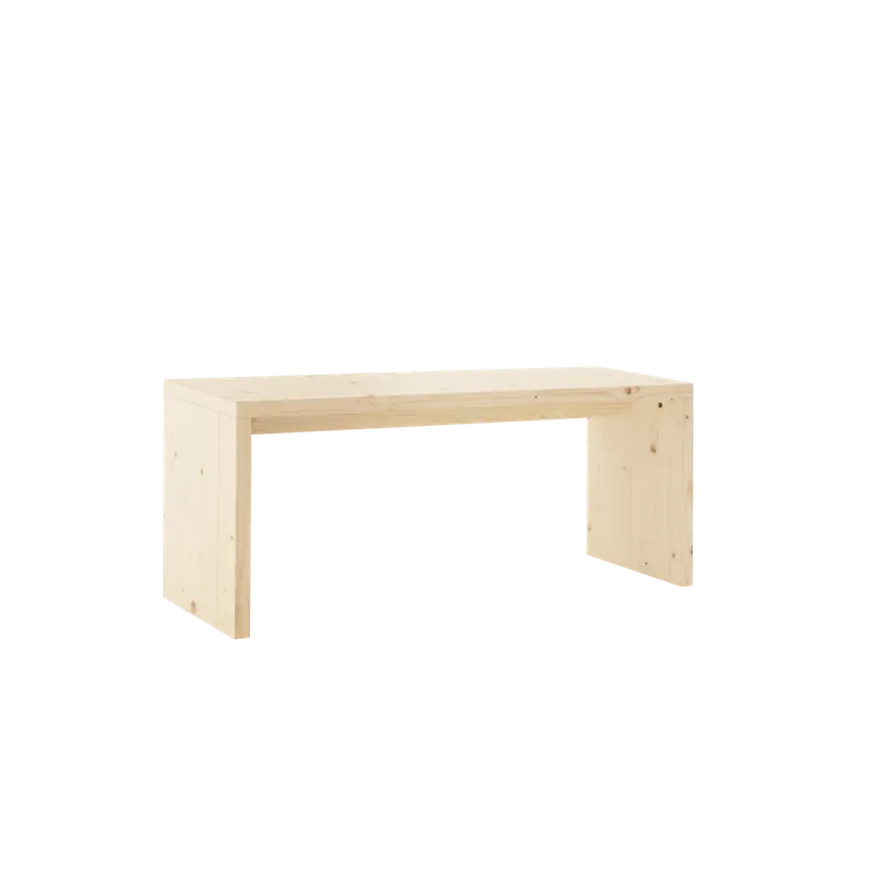 Mesa de centro de madera maciza en tono natural de 110x45x35cm - Mesas de centro