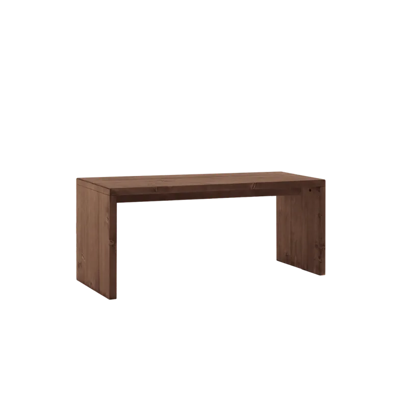 Mesa de centro de madera maciza en tono nogal de 110x45x35cm - Mesas de centro