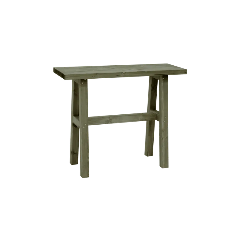 Consola de madera maciza en tono verde de 100x80cm - Cómodas y consolas