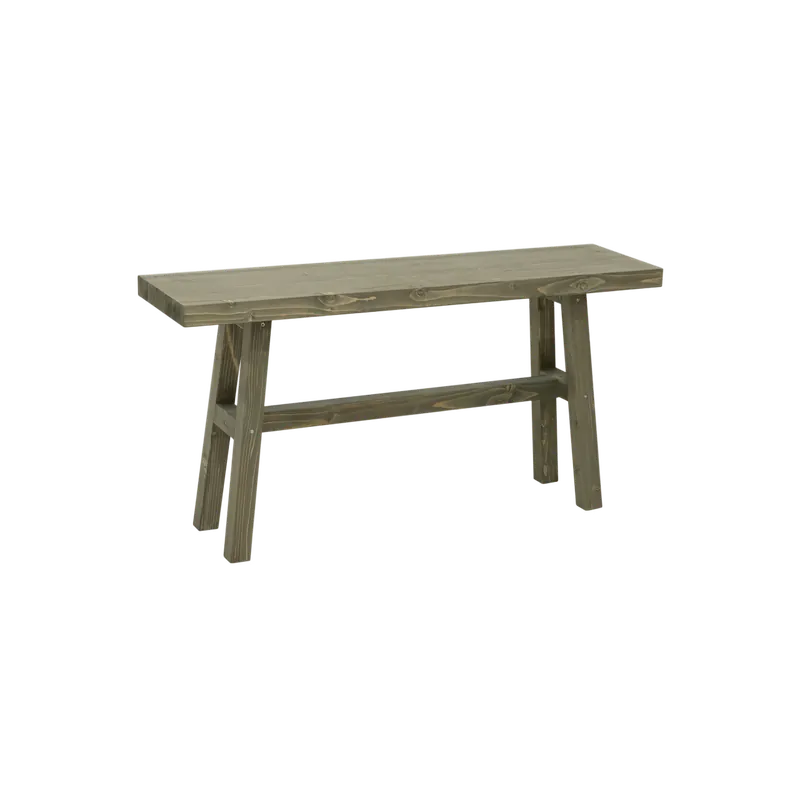 Banqueta de madera maciza en tono verde de 100x50cm - Bancos y taburetes