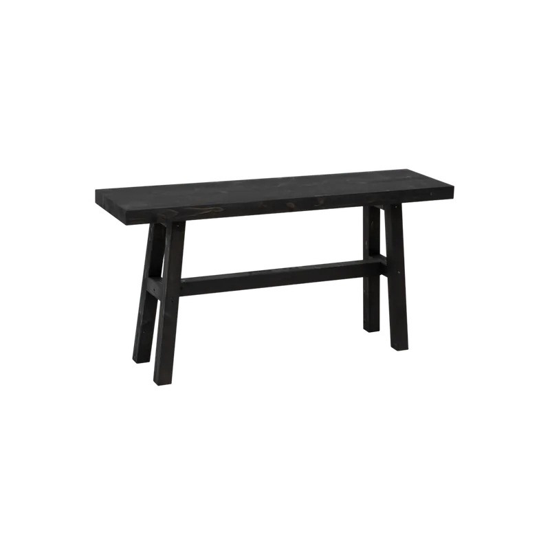 Banqueta de madera maciza en tono negro de 100x50cm - Bancos y taburetes