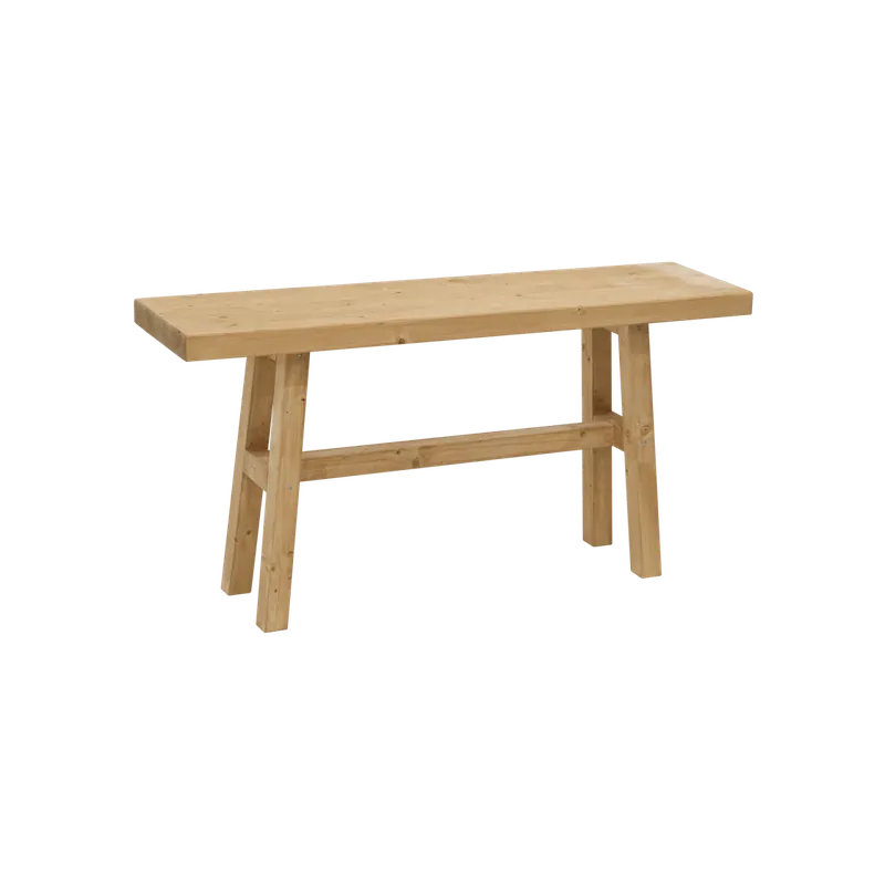 Banqueta de madera maciza en tono roble medio de 100x50cm - Bancos y taburetes