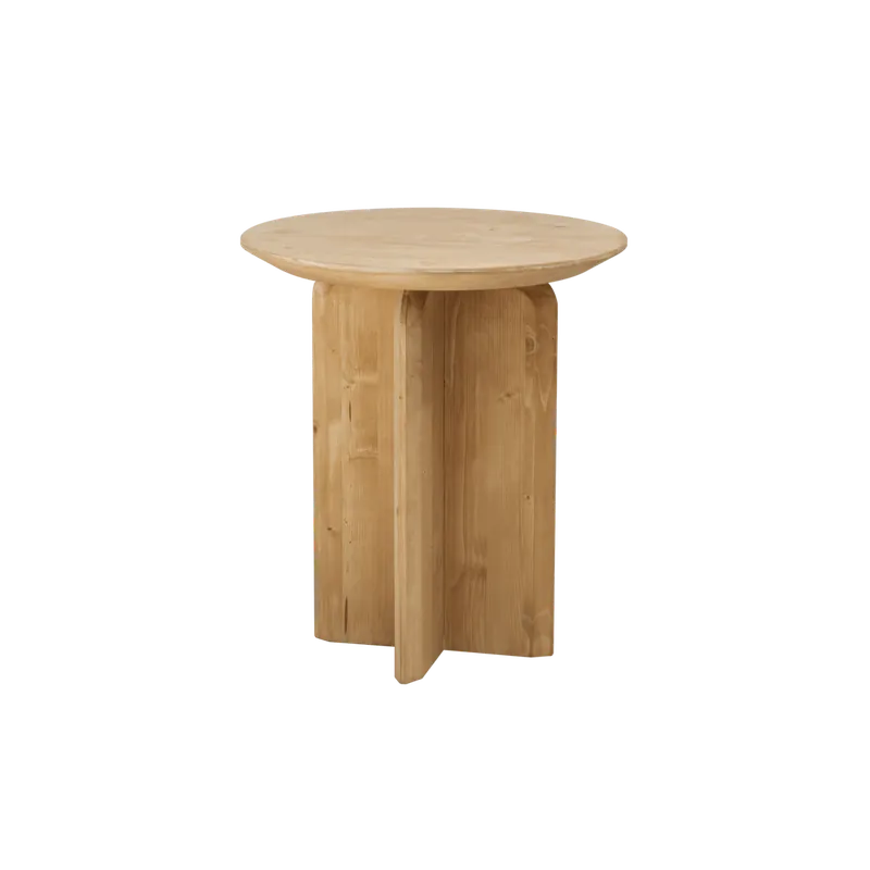 Mesa auxiliar de madera maciza en tono roble medio de 50x45cm - Mesas auxiliares