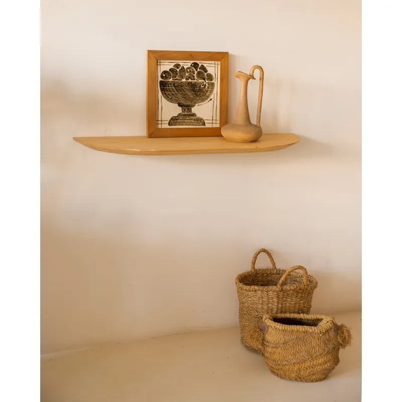 Consola recibidor de madera maciza en tono roble medio 100cm - Cómodas y consolas