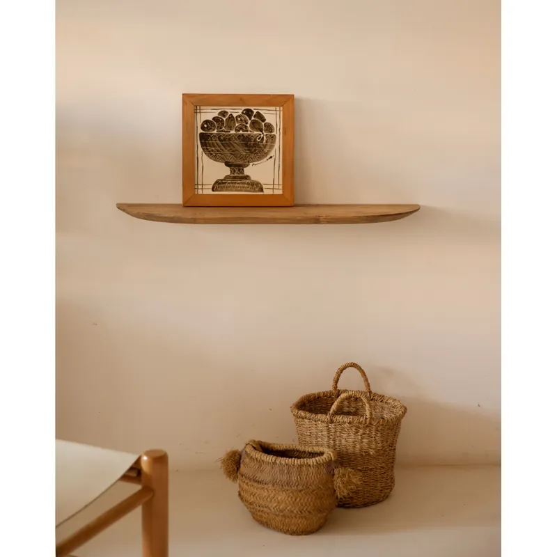 Consola recibidor redondeada de madera maciza en tono roble oscuro de 100cm - Cómodas y consolas