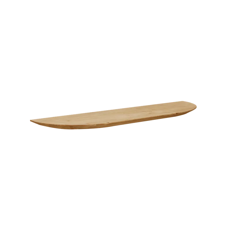 Estante redondeado de madera maciza flotante tono roble medio 60cm - Estanterías
