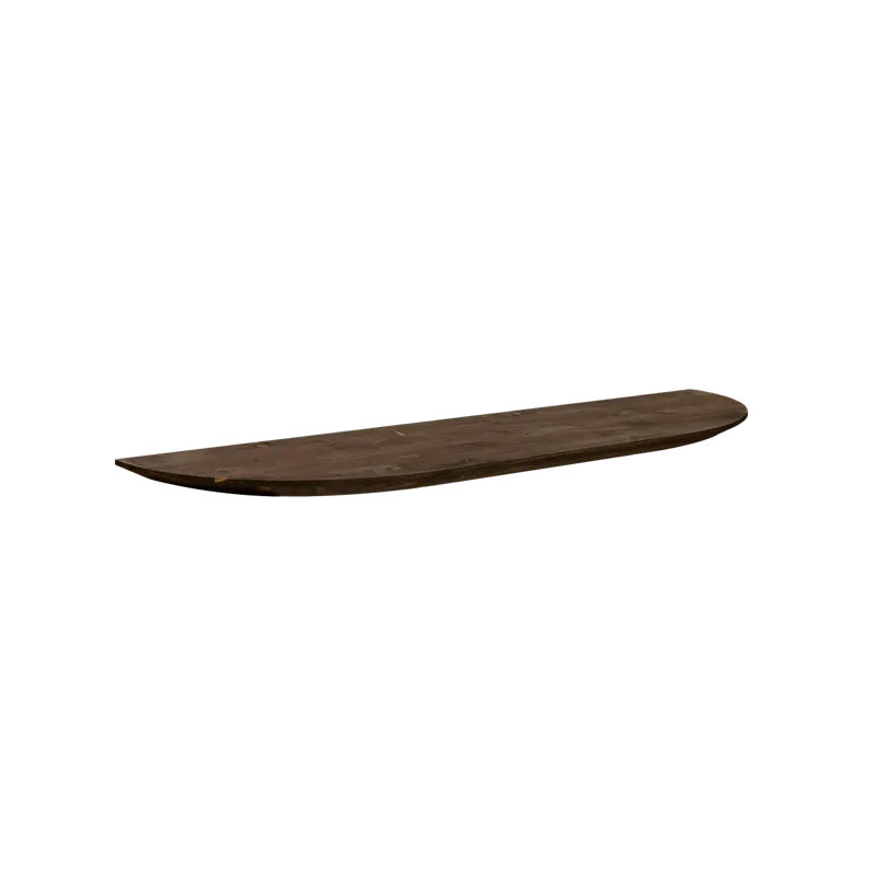 Estante redondeado de madera maciza flotante tono nogal 60cm - Estanterías