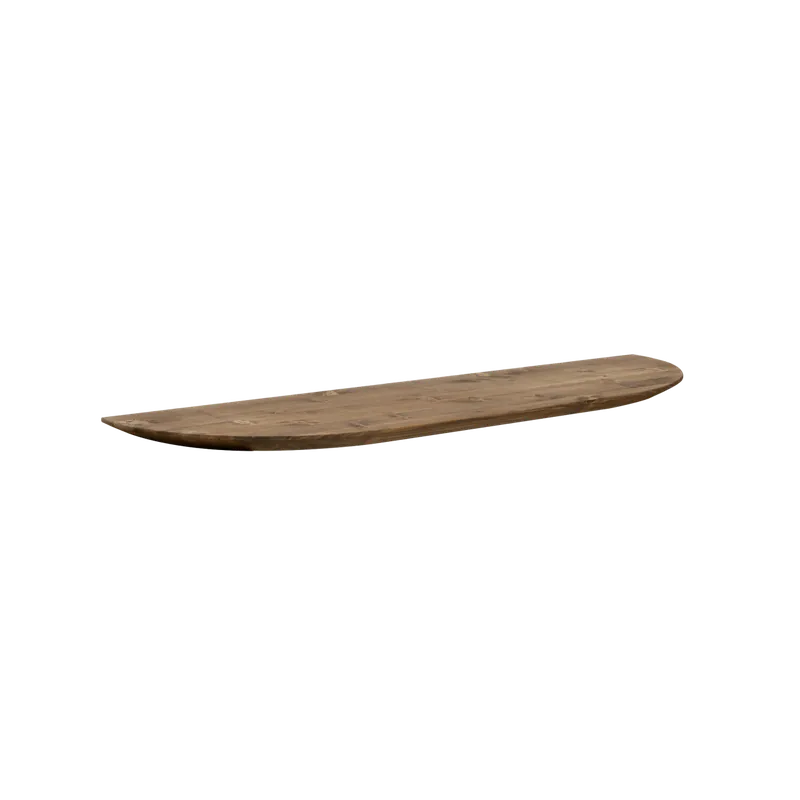 Estante redondeado de madera maciza flotante tono roble oscuro 60cm - Estanterías