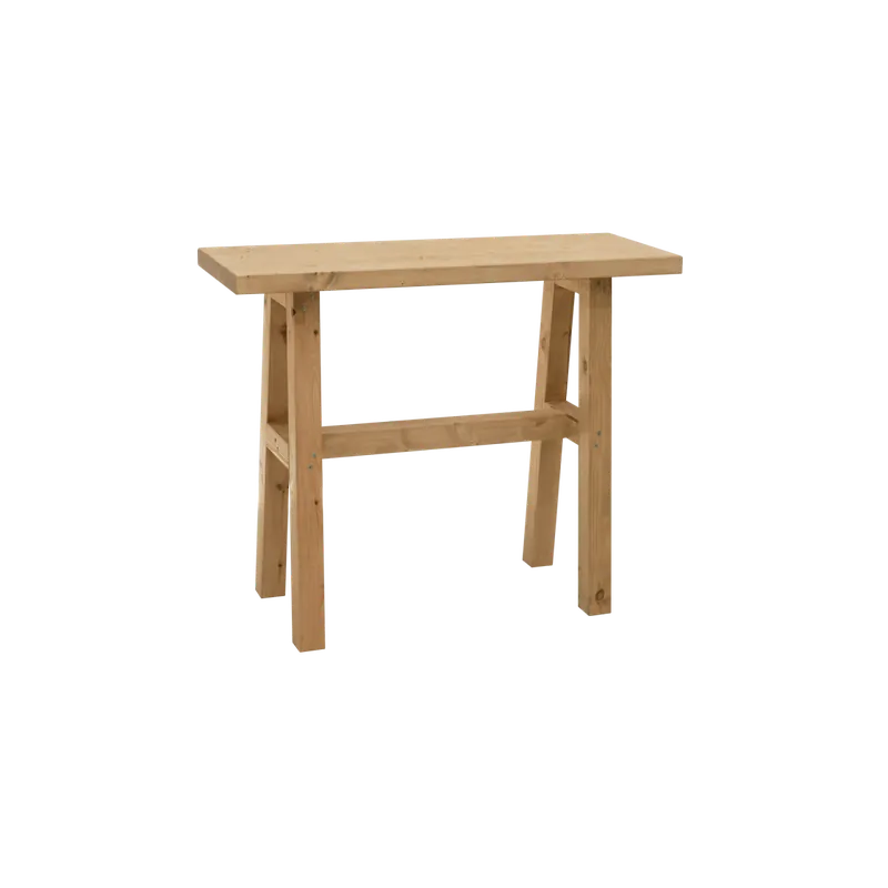 Consola de madera maciza en tono roble medio de 100x80cm - Cómodas y consolas