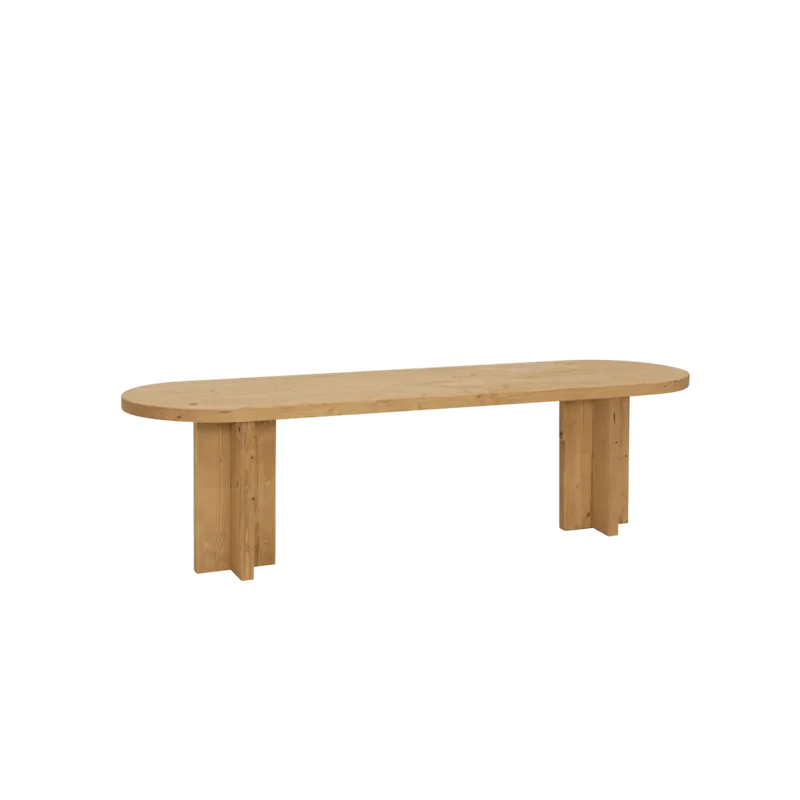 Banco de madera maciza en tono roble medio de 120cm - Inicio
