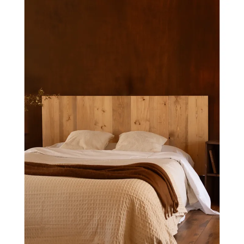 Cabecero de madera maciza en tono roble medio de 80x60cm - Inicio