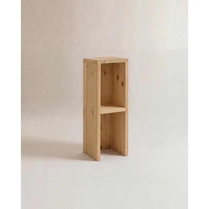Mesita de noche o auxiliar madera maciza en tono roble medio de 60x20cm - Mesitas de noche