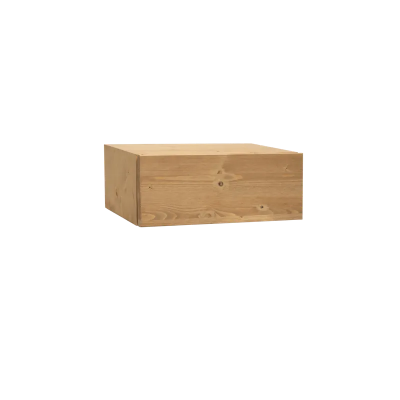 Mesita de noche de madera maciza flotante en tono roble medio de 40cm - Mesitas de noche