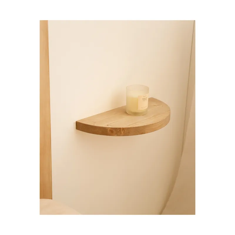Mesita de noche de madera maciza flotante en tono roble medio de 3x40cm - Mesitas de noche