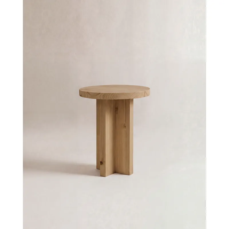 Mesita de noche de madera maciza en tono roble medio de 45x35cm - Mesitas de noche