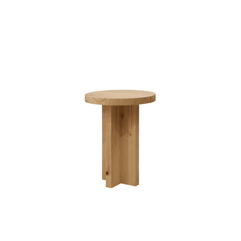Taburete de madera maciza en tono roble medio de 45x35cm - Bancos y taburetes