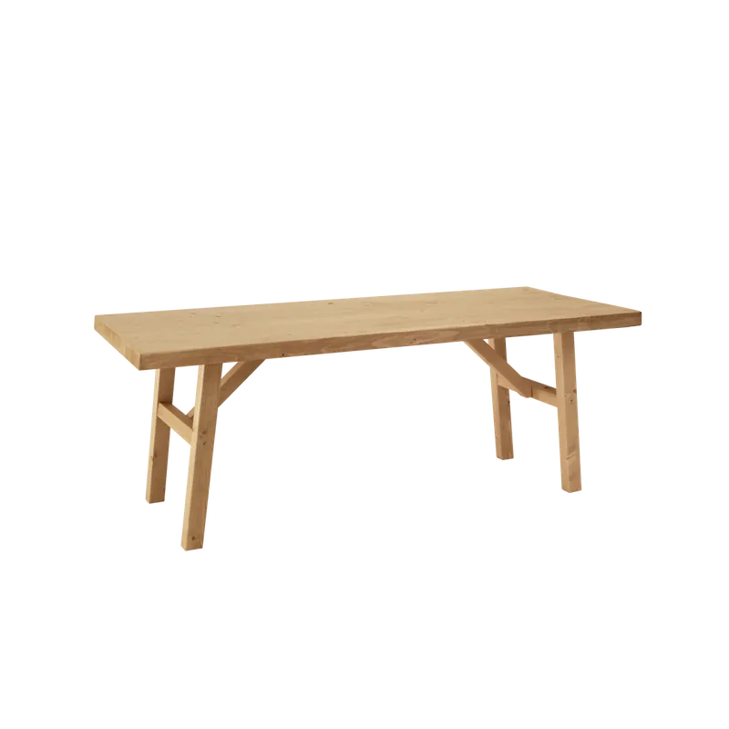 Mesa de centro de madera maciza acabado roble medio de 120x50cm - Mesas de centro