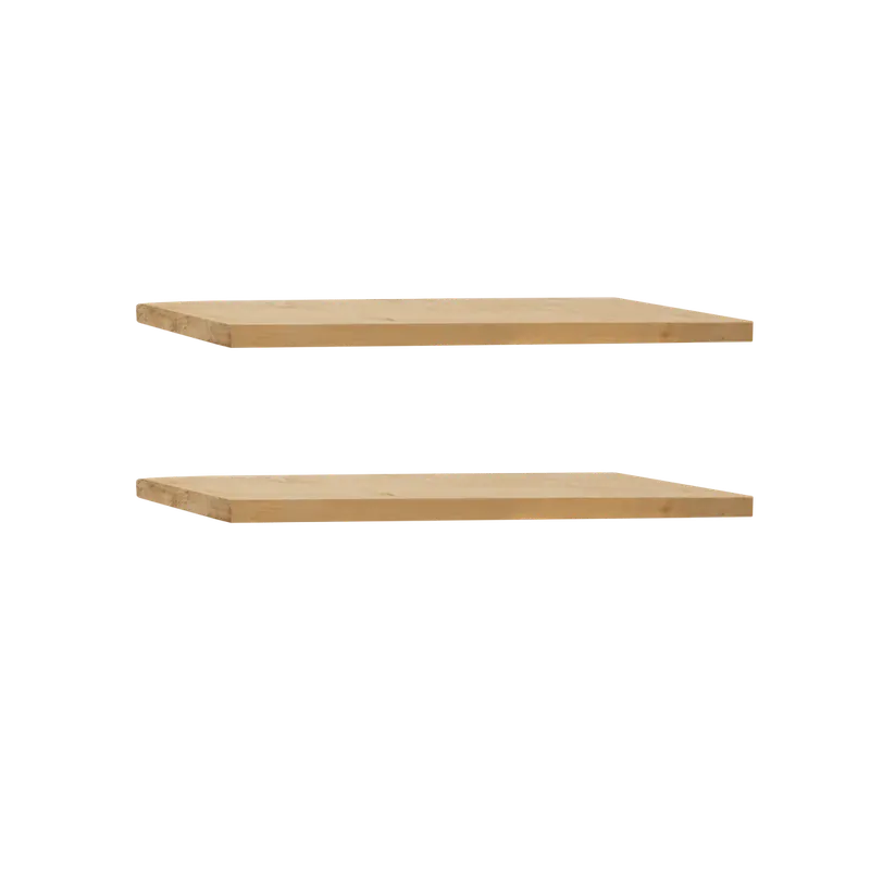 Pack 2 estanterías de madera maciza flotante acabado roble medio 60cm - Inicio