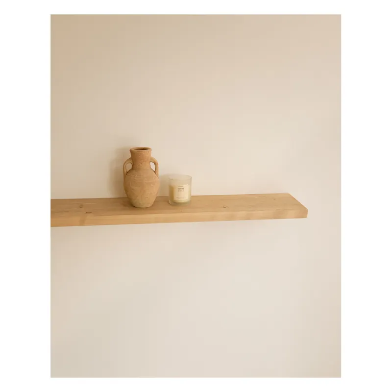 Pack 3 estanterías de madera maciza flotante acabado roble medio 60cm - Inicio