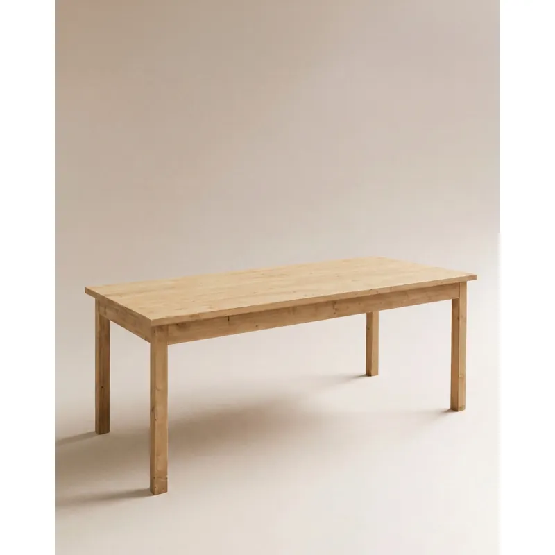 Mesa de comedor de madera maciza en tono roble medio de 140x80cm - Mesas de comedor
