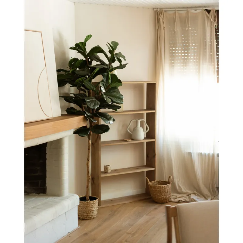 Estantería de madera maciza tono roble oscuro con 3 estantes - Estanterías