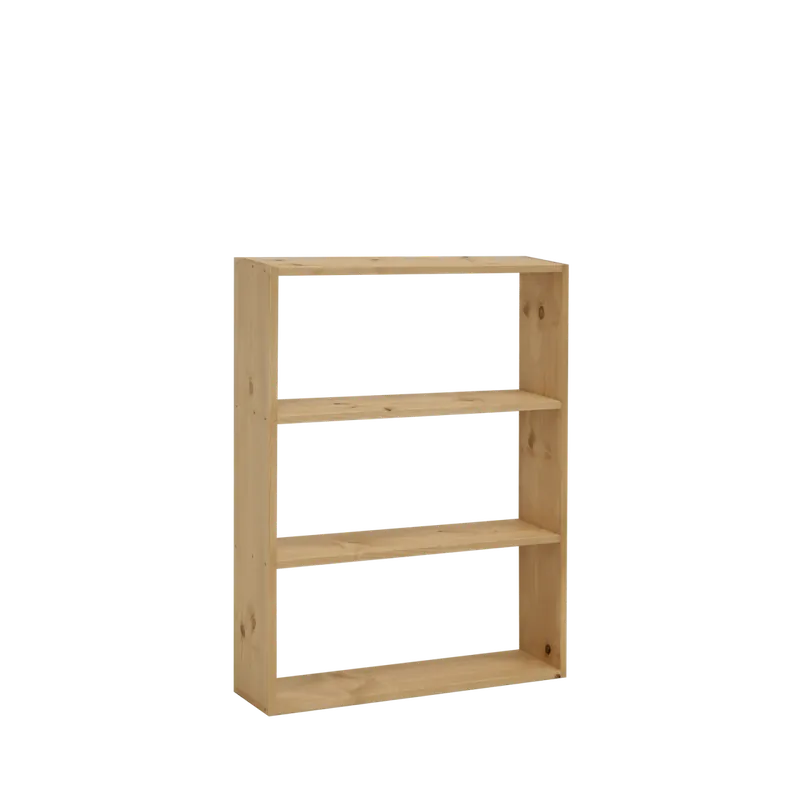Estantería de madera maciza tono roble medio con 2 estantes - Estanterías