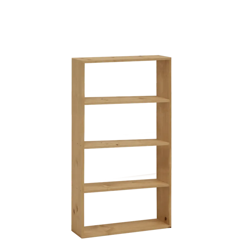 Estantería de madera maciza tono roble medio con 3 estantes - Estanterías
