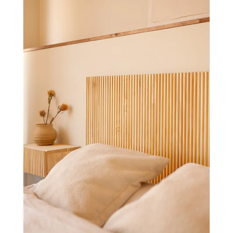 Cabecero de madera maciza en tono natural de 80cm - Cabeceros