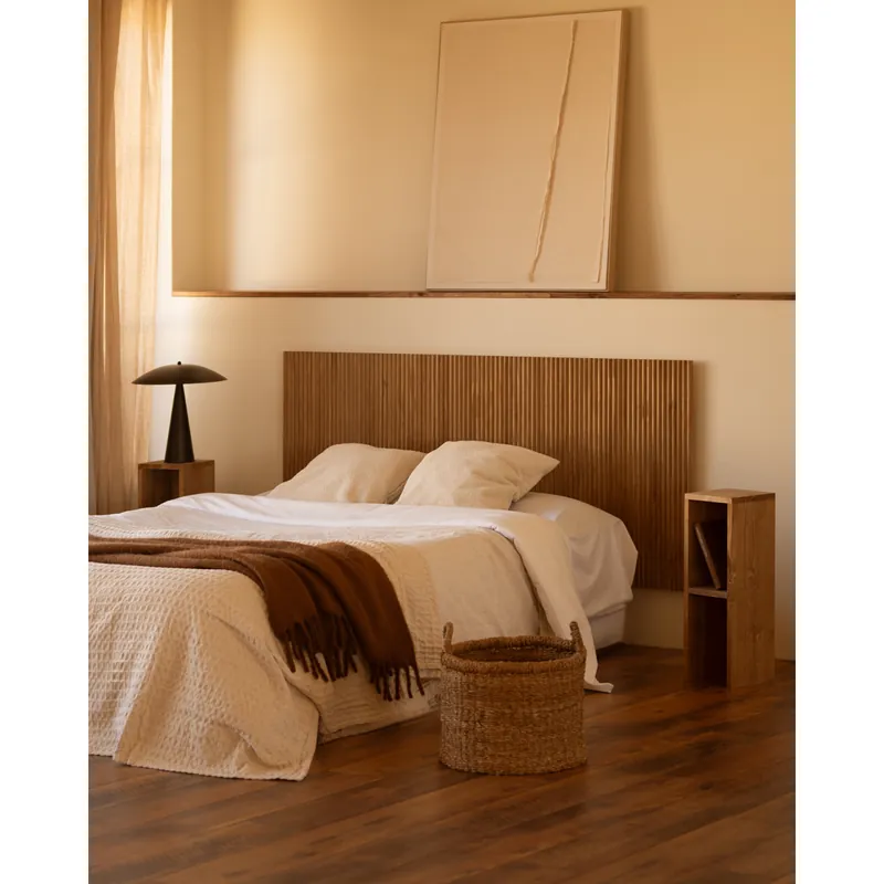 Cabecero de madera maciza en tono roble oscuro de 80cm - Cabeceros