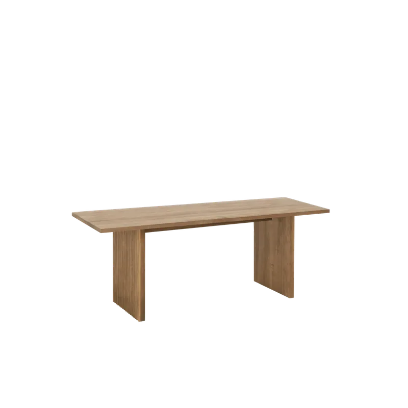 Mesa de centro de madera maciza en tono roble oscuro de 120cm - Mesas de centro