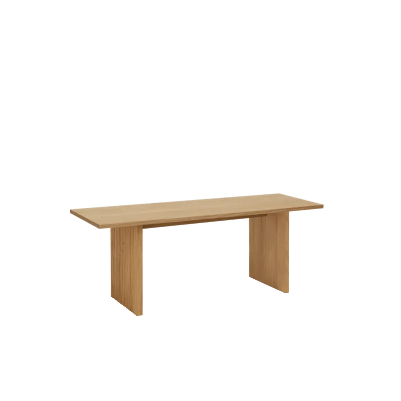 Mesa de centro de madera maciza en tono roble medio de 120cm - Mesas de centro