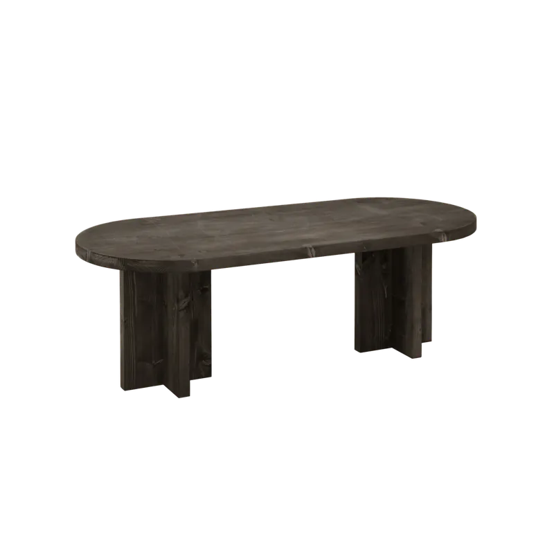 Mesa de centro de madera maciza en tono negro de 120x50cm - Mesas de centro